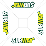 Subway 6' Sq' White Logo Umbrella w/ 900 Denier Top