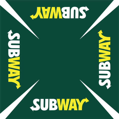 Subway 6' Sq' Green Logo Umbrella w/ 900 Denier Top
