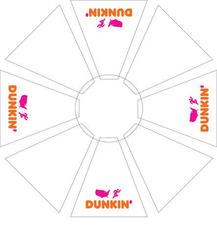 7.5' Dunkin Umbrella - White Top