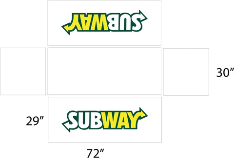 Subway 6' White Logo Table Top