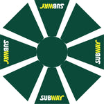 Subway 9' Green Octagon Logo Umbrella w/ 900 Denier Top