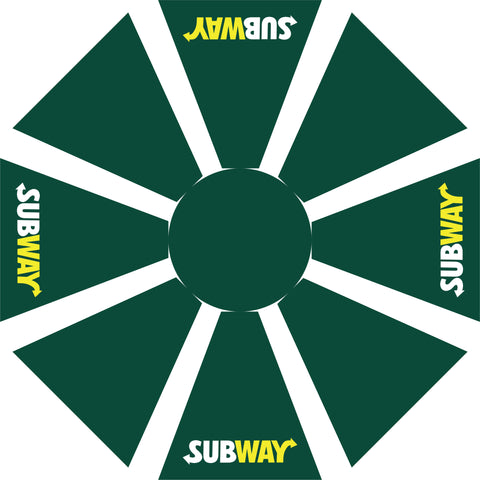 Subway 9' Green Octagon Logo Umbrella w/ 900 Denier Top