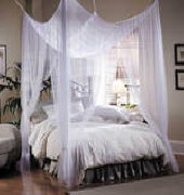 Mombasa® "Majesty Twin" Four-Point Bed Canopy / Mosquito Net