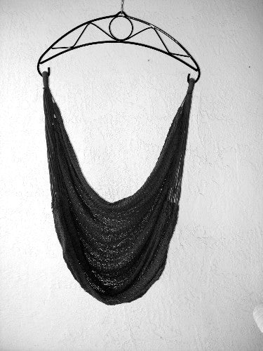 Hammock Chair Granada-34  - Sprang-Woven Seat - BLACK