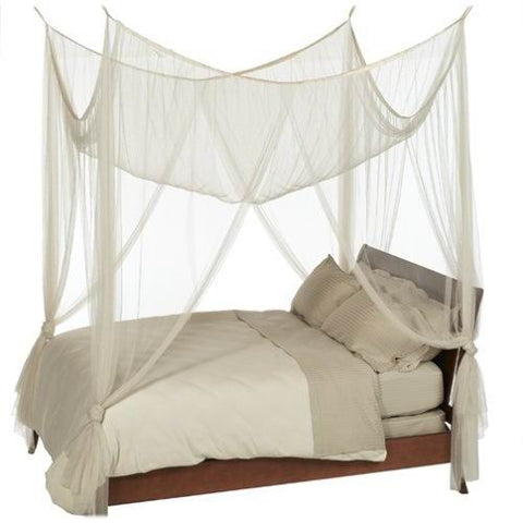 Nicamaka Casablanca 4-Point Bed Canopy Mosquito Net in IVORY